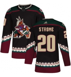 Men's Adidas Arizona Coyotes #20 Dylan Strome Authentic Black Alternate NHL Jersey