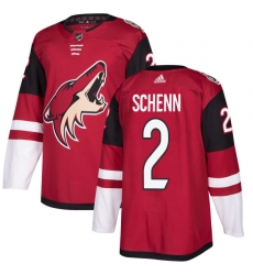 Men's Adidas Arizona Coyotes #2 Luke Schenn Authentic Burgundy Red Home NHL Jersey