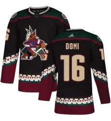 Men's Adidas Arizona Coyotes #16 Max Domi Premier Black Alternate NHL Jersey