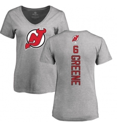 NHL Women's Adidas New Jersey Devils #6 Andy Greene Ash Backer T-Shirt