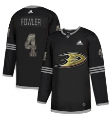 Men's Adidas Anaheim Ducks #4 Cam Fowler Black Authentic Classic Stitched NHL Jersey