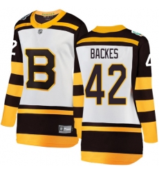 Women's Boston Bruins #42 David Backes White 2019 Winter Classic Fanatics Branded Breakaway NHL Jersey