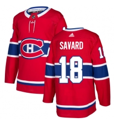 Youth Adidas Montreal Canadiens #18 Serge Savard Premier Red Home NHL Jersey