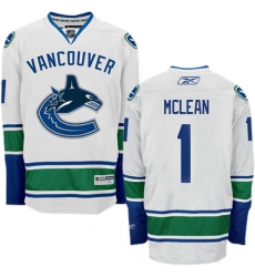 Women's Reebok Vancouver Canucks #1 Kirk Mclean Authentic White Away NHL Jersey