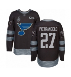 Men's St. Louis Blues #27 Alex Pietrangelo Authentic Black 1917-2017 100th Anniversary 2019 Stanley Cup Final Bound Hockey Jersey