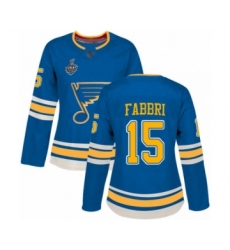 Women's St. Louis Blues #15 Robby Fabbri Authentic Navy Blue Alternate 2019 Stanley Cup Final Bound Hockey Jersey