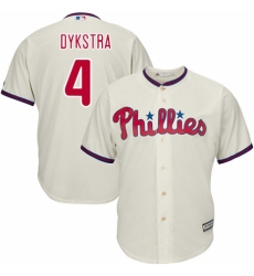 Youth Majestic Philadelphia Phillies #4 Lenny Dykstra Replica Cream Alternate Cool Base MLB Jersey