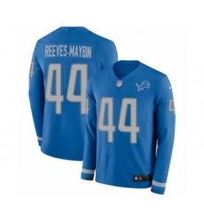 Men's Nike Detroit Lions #44 Jalen Reeves-Maybin Limited Blue Therma Long Sleeve NFL Jersey
