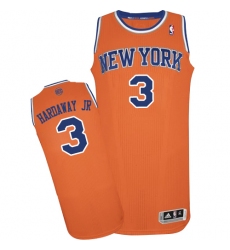 Men's Adidas New York Knicks #3 Tim Hardaway Jr. Authentic Orange Alternate NBA Jersey