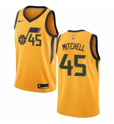 Men's Nike Utah Jazz #45 Donovan Mitchell Swingman Gold NBA Jersey Statement Edition