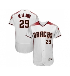 Men's Arizona Diamondbacks #29 Jorge De La Rosa White Home Authentic Collection Flex Base Baseball Jersey