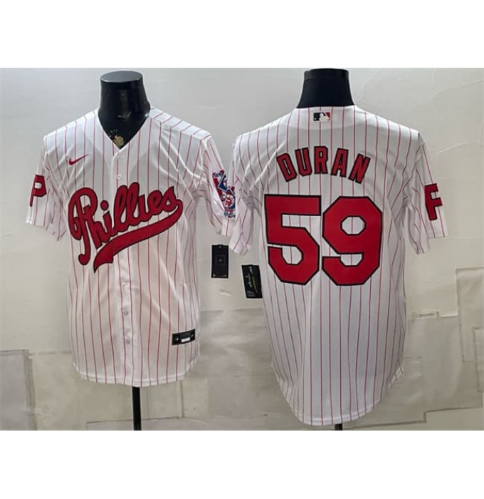 Men's Philadelphia Phillies #59 Jhoan Duran White 2026 Field of Dreams Stadium Stitched Baseball Jersey