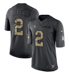 Men's Nike Arizona Cardinals #2 Andy Lee Limited Black 2016 Salute to Service NFL Jersey