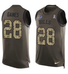 Men's Nike Buffalo Bills #28 E.J. Gaines Limited Green Salute to Service Tank Top NFL Jersey