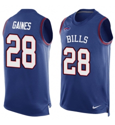 Men's Nike Buffalo Bills #28 E.J. Gaines Limited Royal Blue Player Name & Number Tank Top NFL Jersey