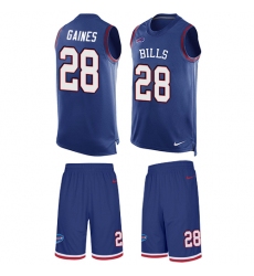 Men's Nike Buffalo Bills #28 E.J. Gaines Limited Royal Blue Tank Top Suit NFL Jersey