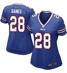 Women's Nike Buffalo Bills #28 E.J. Gaines Game Royal Blue Team Color NFL Jersey