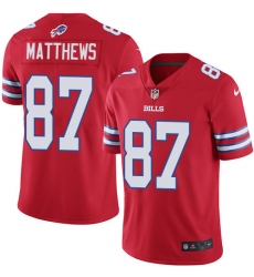 Men's Nike Buffalo Bills #87 Jordan Matthews Elite Red Rush Vapor Untouchable NFL Jersey