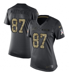 Women's Nike Buffalo Bills #87 Jordan Matthews Limited Black 2016 Salute to Service NFL Jersey