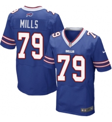 Men's Nike Buffalo Bills #79 Jordan Mills Elite Royal Blue Team Color NFL Jersey