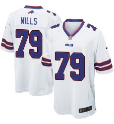 Men's Nike Buffalo Bills #79 Jordan Mills Game White NFL Jersey