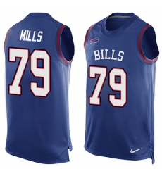 Men's Nike Buffalo Bills #79 Jordan Mills Limited Royal Blue Player Name & Number Tank Top NFL Jersey
