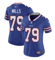 Women's Nike Buffalo Bills #79 Jordan Mills Royal Blue Team Color Vapor Untouchable Elite Player NFL Jersey