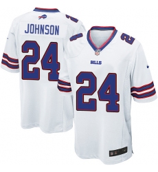 Men's Nike Buffalo Bills #24 Leonard Johnson Game White NFL Jersey