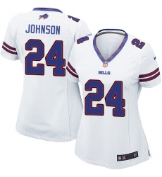 Women's Nike Buffalo Bills #24 Leonard Johnson Game White NFL Jersey