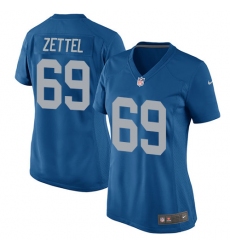 Women's Nike Detroit Lions #69 Anthony Zettel Game Blue Alternate NFL Jersey