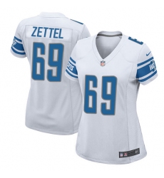Women's Nike Detroit Lions #69 Anthony Zettel Game White NFL Jersey