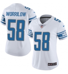 Women's Nike Detroit Lions #58 Paul Worrilow White Vapor Untouchable Elite Player NFL Jersey