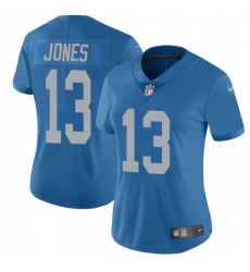 Women's Nike Detroit Lions #13 T.J. Jones Blue Alternate Vapor Untouchable Elite Player NFL Jersey
