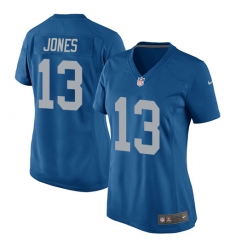 Women's Nike Detroit Lions #13 T.J. Jones Game Blue Alternate NFL Jersey