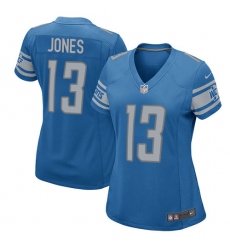 Women's Nike Detroit Lions #13 T.J. Jones Game Blue Team Color NFL Jersey