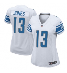 Women's Nike Detroit Lions #13 T.J. Jones Game White NFL Jersey