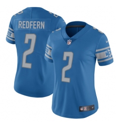 Women's Nike Detroit Lions #2 Kasey Redfern Blue Team Color Vapor Untouchable Elite Player NFL Jersey
