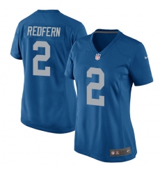 Women's Nike Detroit Lions #2 Kasey Redfern Game Blue Alternate NFL Jersey