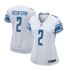 Women's Nike Detroit Lions #2 Kasey Redfern Game White NFL Jersey