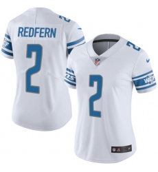 Women's Nike Detroit Lions #2 Kasey Redfern White Vapor Untouchable Elite Player NFL Jersey
