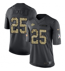 Youth Nike Kansas City Chiefs #25 Kenneth Acker Limited Black 2016 Salute to Service NFL Jersey