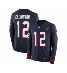 Men's Nike Houston Texans #12 Bruce Ellington Limited Navy Blue Therma Long Sleeve NFL Jersey