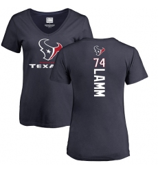 NFL Women's Nike Houston Texans #74 Kendall Lamm Navy Blue Backer T-Shirt