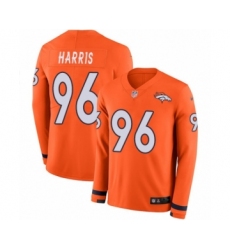Men's Nike Denver Broncos #96 Shelby Harris Limited Orange Therma Long Sleeve NFL Jersey