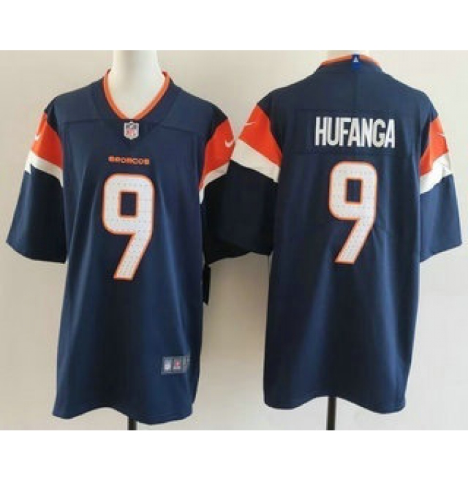 Men's Denver Broncos #9 Talanoa Hufanga Limited Navy Vapor Jersey