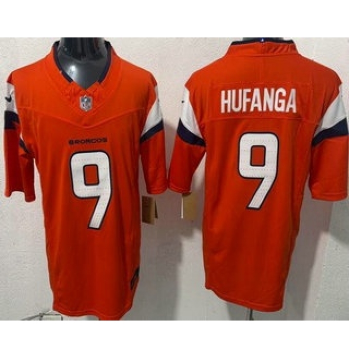 Men's Denver Broncos #9 Talanoa Hufanga Limited Orange FUSE Vapor Jersey