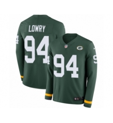 Men's Nike Green Bay Packers #94 Dean Lowry Limited Green Therma Long Sleeve NFL Jersey