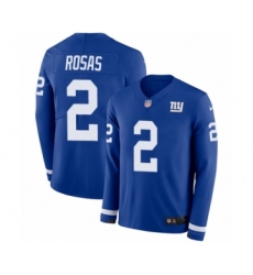 Youth Nike New York Giants #2 Aldrick Rosas Limited Royal Blue Therma Long Sleeve NFL Jersey