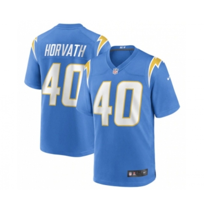 Men's Los Angeles Chargers #40 Zander Horvath 2022 Blue Stitched Football Game Jersey