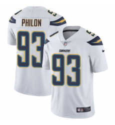 Men's Nike Los Angeles Chargers #93 Darius Philon White Vapor Untouchable Limited Player NFL Jersey